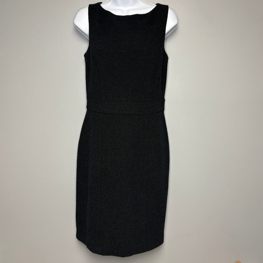 NWT Talbots Navy Knit Tweed Old Money Retro Wedding Guest Sheath Dress Sz‎ 4